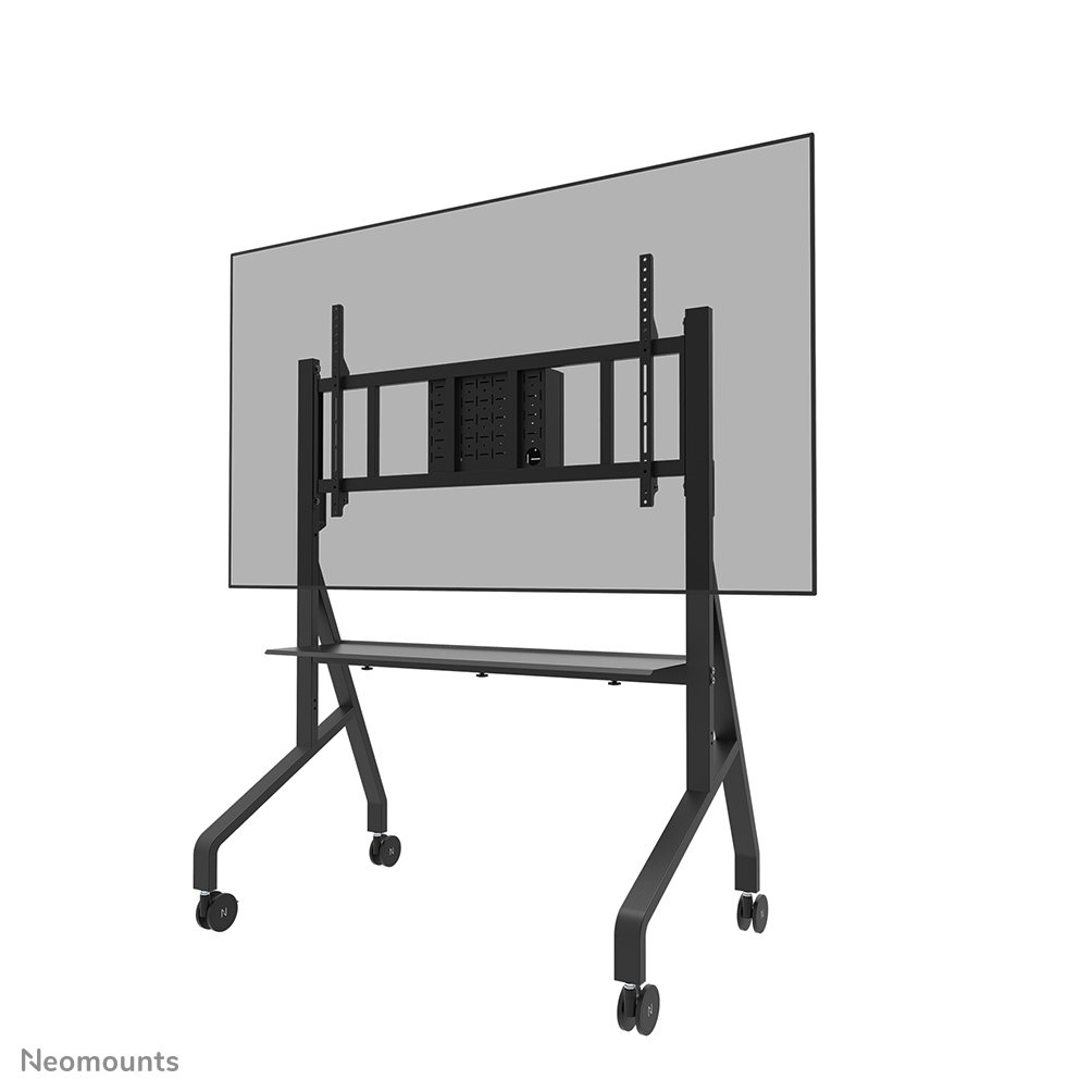 Neomounts FL50-575BL1 Support au sol mobile pour écran 65-110" - étagère multimédia incluse - installation rapide - TÜV